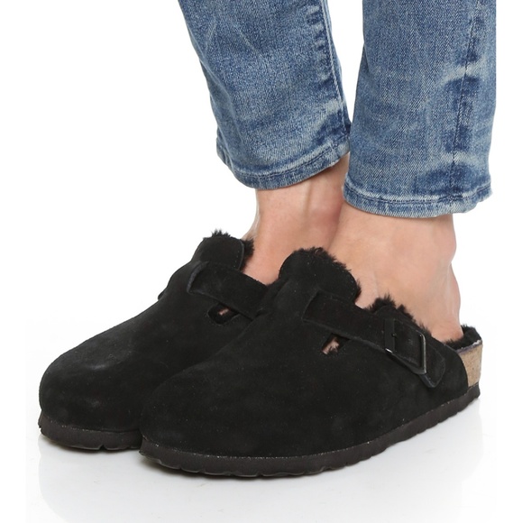 birkenstock shearling clog